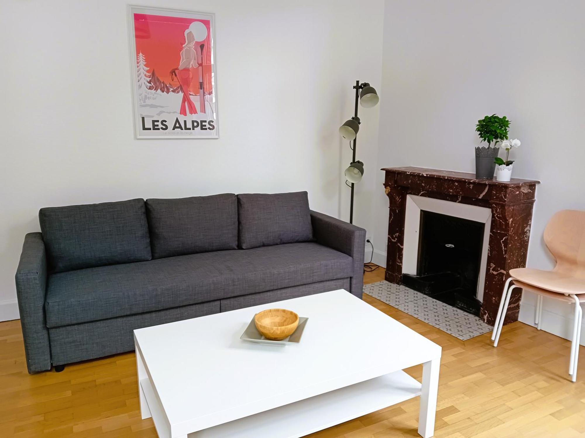 102 - Appart Renove Avec Grand Salon Et 1 Chambre - Tram Et Clinique Mutualiste A 1 Min Grenoble Dış mekan fotoğraf