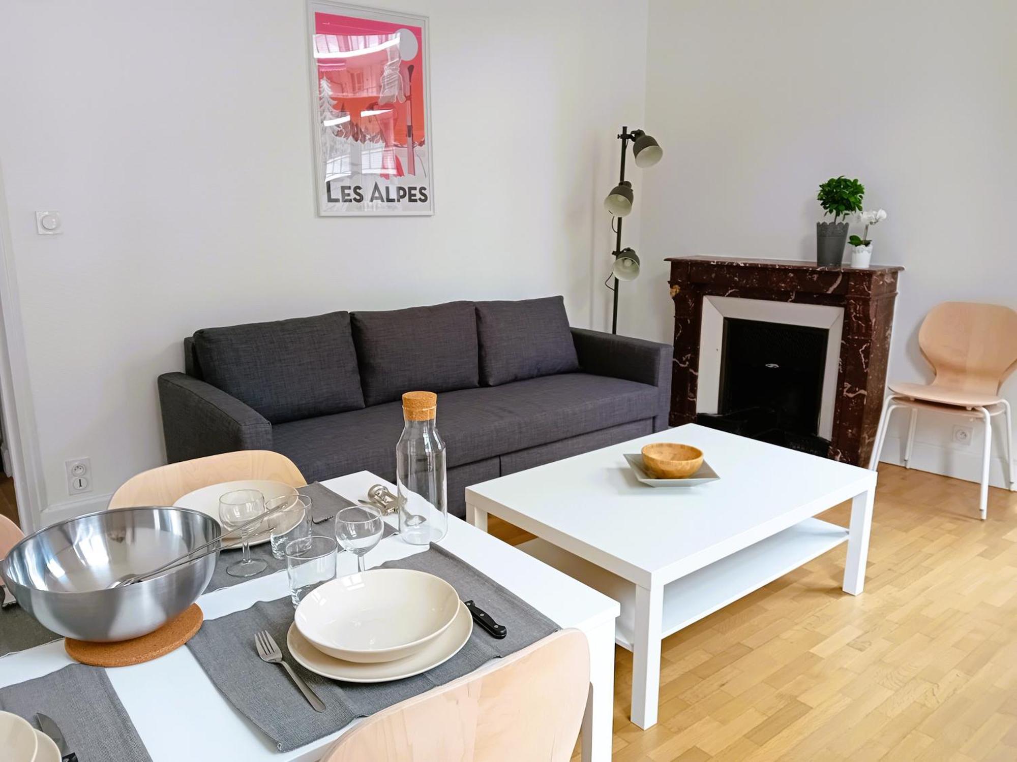 102 - Appart Renove Avec Grand Salon Et 1 Chambre - Tram Et Clinique Mutualiste A 1 Min Grenoble Dış mekan fotoğraf